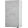 Meuble D'entrée - Meuble A Chaussure - 2 Portes - Décor Effet Béton - L55 X P36 X H103 Cm - Star