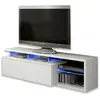 Habitat et Jardin Meuble TV ETHAN à éclairage LED 1 Porte et 4 niches L150cm - Blanc
