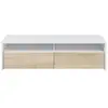 KIOTO Meuble TV contemporain blanc et décor chêne - L 130 cm