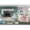 UsineStreet Buffet LOIRA - Mélaminé - Blanc artik et ciment - 3 portes + 3 niches de rangement - L 150 x P 41 x H 76 cm