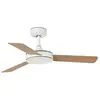 Faro Mini Majorque Petit Ventilateur De Plafond Dc Blanc Et Érable 6 V...