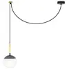 FARO BARCELONA MINE - Suspension déportée Métal/Bois/Verre Anthracite Ø18,5cm