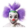 Atosa Masque De Clown D´halloween Cheveux Violets Latex