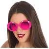 Atosa Verkleed zonnebril - fuchsia - ronde glazen - Carnaval brillen