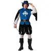 Atosa Déguisement Mousquetaire Bleu Style Médiéval Courageux Guerrier Carnaval Fête à thème, multicolore, M-L