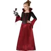 ATOSA Déguisement vampire rouge et noir fille Halloween 7 à 9 ans