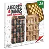 Jeu d'échecs et dames bois complet Cayro - blanco y negro - 40x40x4 cm