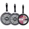 Set 3 Poêles à frire 24-26-28cm Induction PIERRE Non Adhérente sans PFOA Magefesa Gransasso  Gris