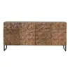 Buffet En Bois De Manguier Et Bronze Brun Foncé