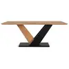 Table À Manger En Bois D'acacia Et Métal