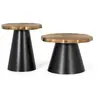 Suite De 2 Tables Basses En Métal Et Cuivre Vieilli