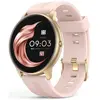 AGPTEK Montre Connectée Femme Bluetooth 5.0 avec Fréquence Cardiaque Podomètre Sommeil Musique Etanche IP68 pour iOS/Android-Or