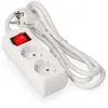 BASE MULTIPLE 2 TOMAS SCHUKO CON INTERRUPTOR 1,5 MTS. 3x1,5mm EDM