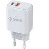 Muvit For Change Chargeur Mural Usb-a Et Usb-c Qc 3.0 18w + Pd 25w