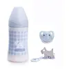 Suavinex Coffret Biberon Silicone 0-6m + Sucette + Attache Sucette Scottish Rose