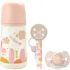 Suavinex Coffret Cadeau Biberon Sucette et Attache Sucette Dreams Rose 270mL