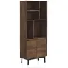 Bibliothèque avec 2 portes en bois de manguier massif et base en métal...