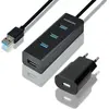 AXAGON HUE-S2BL Hub USB 3.0 4 Ports avec entrée Micro USB 1,2 m
