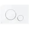Alca - Plaque de commande blanche double touche contour chrome (M770)