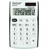 REBELL re de shc312 Petit Calculatrice, écran 12 chiffres, blanc/noir