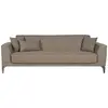 Canapé convertible 3 places - HENRY - Tissu marron - 3 coussins - coff...