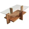 Table basse - EMOB - Locelso - Bois massif - Plateau en verre trempé -...