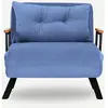 MENZZO Fauteuil Convertible Métal Noir Et Tissu Bleu