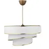 MENZZO Suspension 3 cylindres design oblique Inconditus Ø40cm Blanc et Or