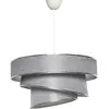 MENZZO Suspension 3 cylindres biscornus Inconditus Ø40cm Cotton Gris et Métal Blanc et Argent