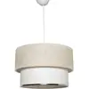 MENZZO Suspension abat-jour double Yolky D30cm Métal Blanc et Tissu Blanc et Blanc crème