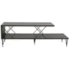 MENZZO Meuble TV 2 étagères Cayena 120cm Métal Noir et Bois Anthracite