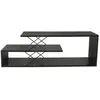MENZZO Meuble TV 2 étagères Loiria 120cm Métal Noir et Bois Anthracite