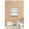 MENZZO Suspension Clara D30cm Métal Blanc et Tissu Blanc et Blanc crème