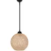 MENZZO Suspension Davia D24cm Métal Noir et Jute Beige