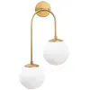 Applique murale - MENZZO - Bulla - 2 lampes - Verre Blanc - Métal Or - 30x59cm