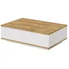 VENTE-UNIQUE Table basse avec 2 portes - Naturel clair et Blanc - LOTULA