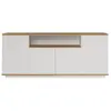 VENTE-UNIQUE Buffet avec 4 portes et 1 étagère - Naturel clair et Blanc - LOTULA