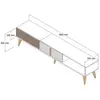 Meuble TV en bois Milan - 180 x 35 x 40 cm - Noyer Blanc