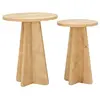 CALICOSY Lot de 2 tables basses décor bois chêne saphir H50 cm - 40 cm X 40 cm X 50 cm - Mushroom