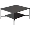 MENZZO Table basse carrée Harmony 80x80cm Métal Noir et Bois Anthracite