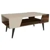 MENZZO Table basse Niraj 90x53,6cm Bois foncé et Noir