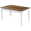 MENZZO Table de salle à manger avec rangement Fiorita 145cm Blanc et Bois