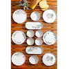 Merkloos / Sans marque Asir - Ontbijtset (14-delig) - Wit en paars - 25 x 11 x 3,5