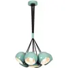 MENZZO Suspension 7 lampes Krasiva Métal Blanc et Turquoise