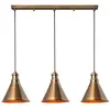 MENZZO Plafonnier 3 lampes alignées Whaela Métal Or antique