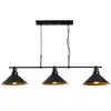 VENTE-UNIQUE Suspension industrielle en métal SIVANI - 3 abat-jours - L. 108 x H. 55 cm - Noir