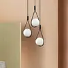 MENZZO Suspension / plafonner boucle 3 lampes escalier Zenon Verre Blanc et Métal Noir