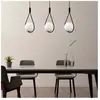 MENZZO Suspension / plafonner boucle 3 lampes alignées Zenon Verre Blanc et Métal Noir