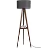 Merkloos / Sans marque Verlichting - Vloerlamp Louie - Walnoot Grijs Hout - Afmetingen 46x46x176cm
