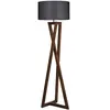 Perfecthomeshop Verlichting - Louka Vloerlamp - Zwart Walnoot Hout - A...